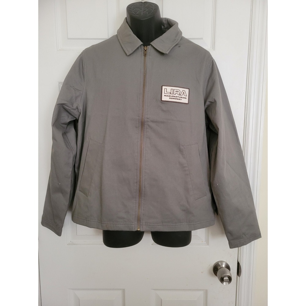 LIRA Clothing Company Jacket Gray Full Zip Collared Workwear Style